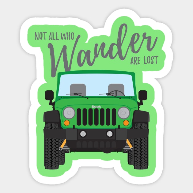 WANDER (green) Sticker by OldSkoolDesign